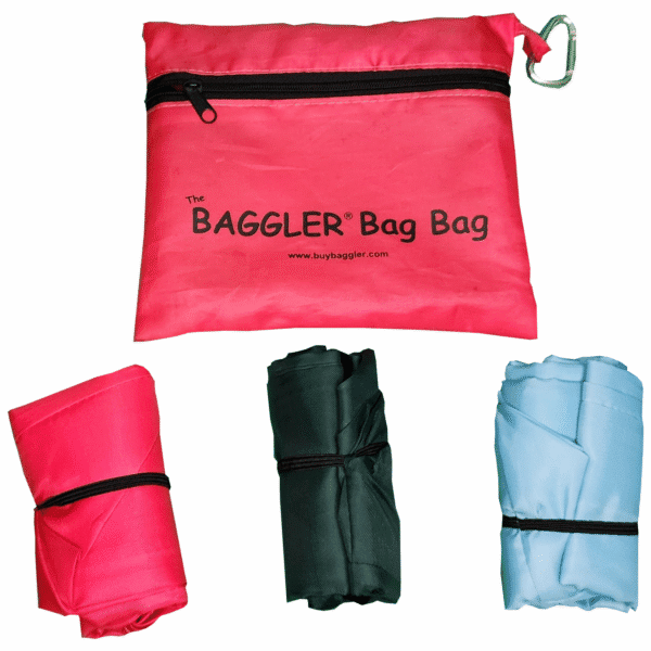 Pink Baggler Bag Bag, Red Black Light Blue
